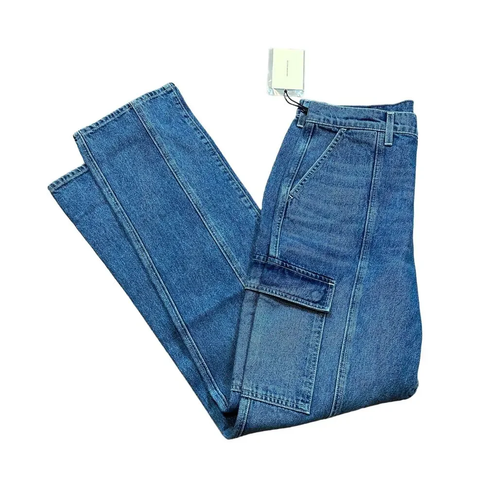 GRLFRND Straight Cargo Jeans SIZE 31 High Rise Slim Business Casual USA $245 NEW - Picture 5 of 12